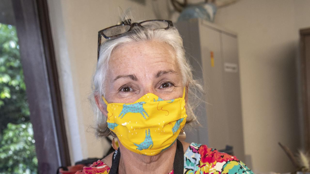 Juliet van Oirschot with her work from the Sumptuous Surfaces-Ceramics class with Shannon Garson. McGregor Summer School at USQ. Friday, January 14, 2022. Picture: Nev Madsen.