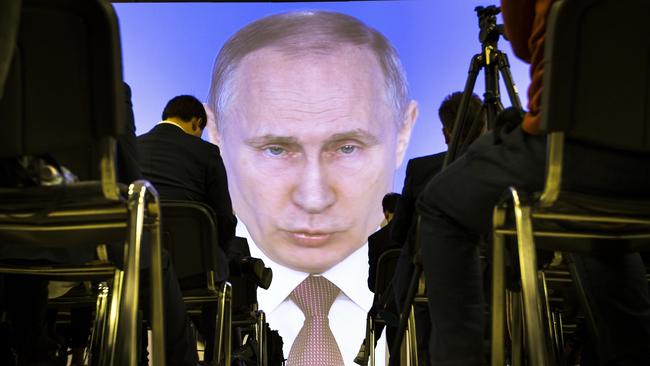 Russian President Vladimir Putin is confident of victory in the election on Sunday. Picture: Alexander Zemlianichenko/AP