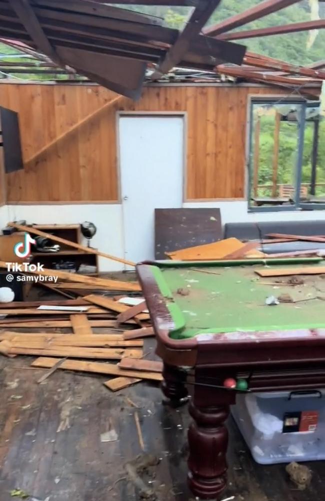 Sam Bray shares video of his house destroyed after Christmas evening storm. Photo: Tiktok