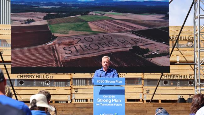 Tasmanian Liberal leader Jeremy Rockliff launches his re-election campaign.