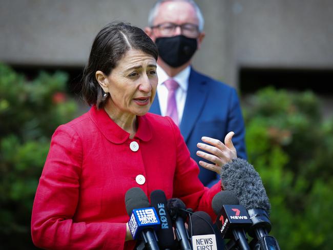 Gladys Berejiklian and NSW Health Minister Brad Hazzard. Picture: Gaye Gerard