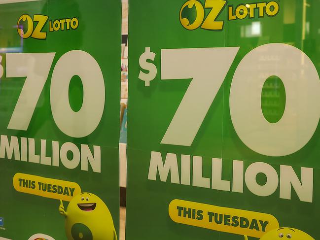 A Tasmanian man has pocketed the mammoth $70m Oz Lotto jackpot. Picture: NewsWire/Ian Currie