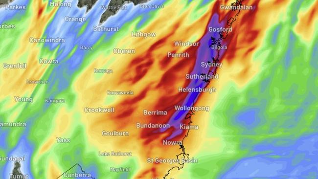 Parts of the east coast have been battered by wild storms and up to 220mm of rain. Picture: Supplied