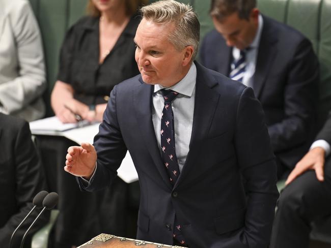 CANBERRA, AUSTRALIA, NewsWire Photos. FEBRUARY 8, 2024: Climate Change and Energy Minister, Chris Bowen  during Question Time at Parliament House in Canberra. Picture: NCA NewsWire / Martin Ollman