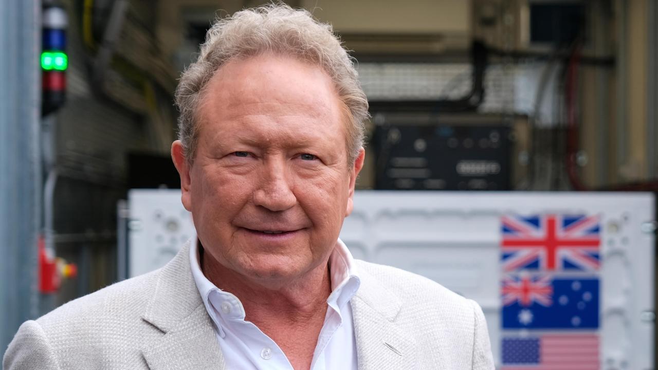 Andrew Forrest at the opening of the Fortescue WAE manufacturing plant at Kidlington in the UK. Picture: Jacquelin Magnay