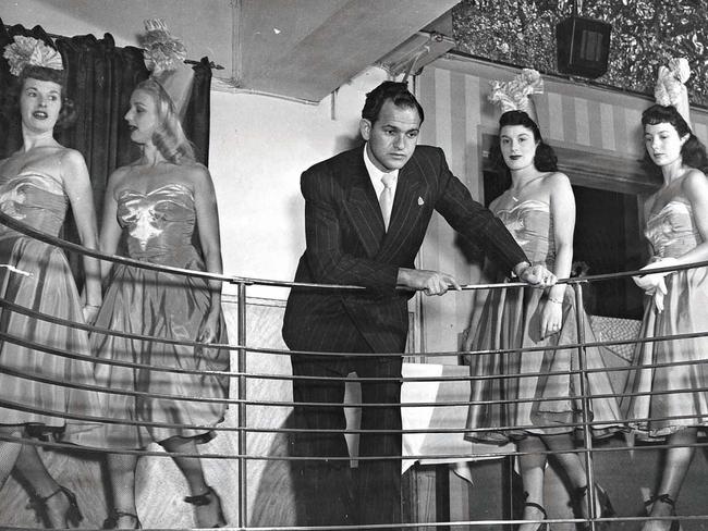 And soon the crooks moved in. Notorious ‘colourful Sydney identity’ Abe Saffron, who was alleged to have been involved in organised crime and prostitution, at the Roosevelt Club, Kings Cross, in the 1950s.