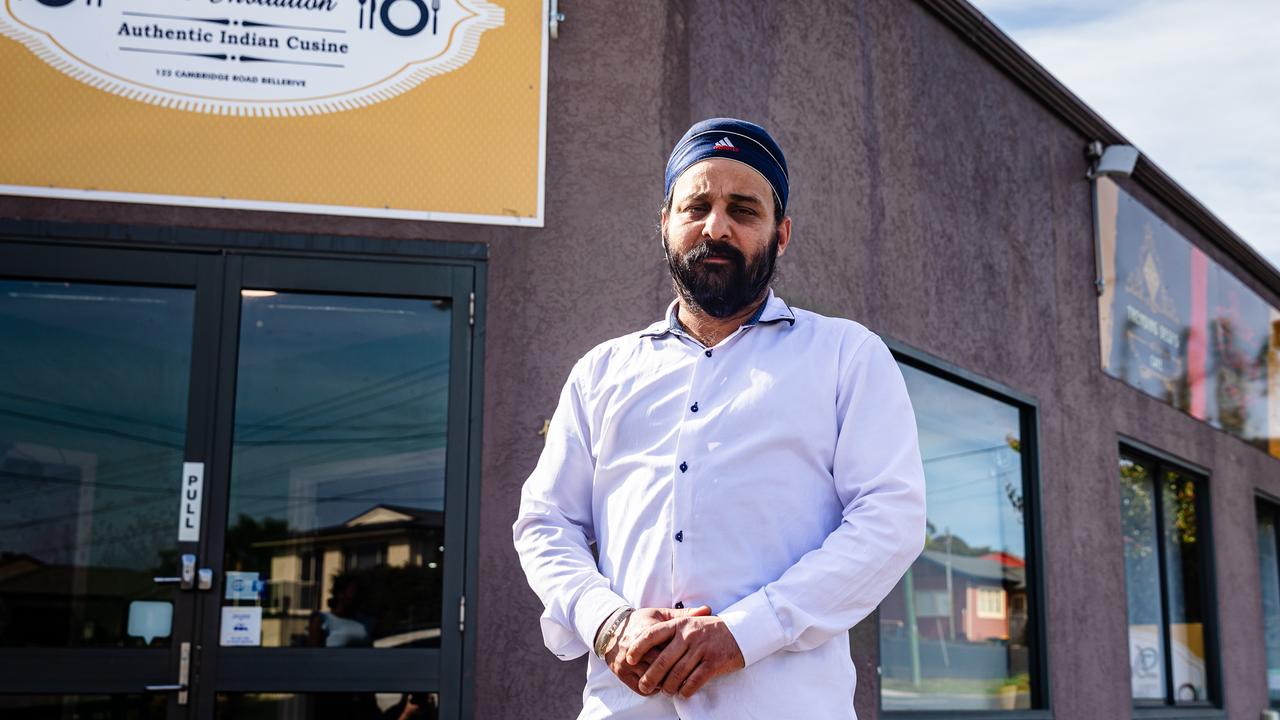 Bellerive, Tasmania Tuesday 7th November. Jarnail Singh is the owner of Dawat The Invitation Restaurant at Bellerive who has been subjected to racial abuse. Picture: Linda Higginson