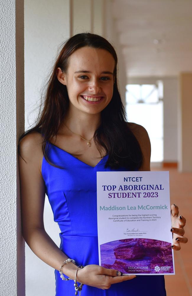 Maddison Lea McCormick was the top Aboriginal NTCET student of 2023. Picture: Pema Tamang Pakhrin