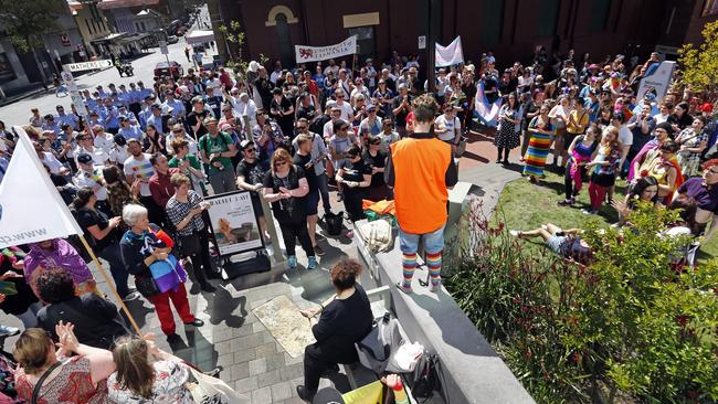 The Pride Parade from North Hobart to Parliament Lawns. in Hobart,