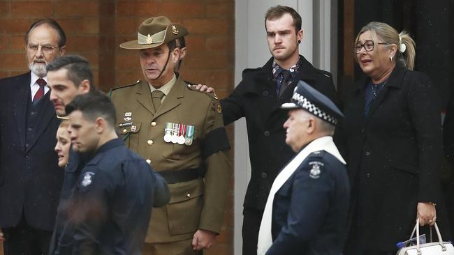 The funeral was restricted to family members only, due to coronavirus restrictions. Picture: AAP Image/Daniel Pockett