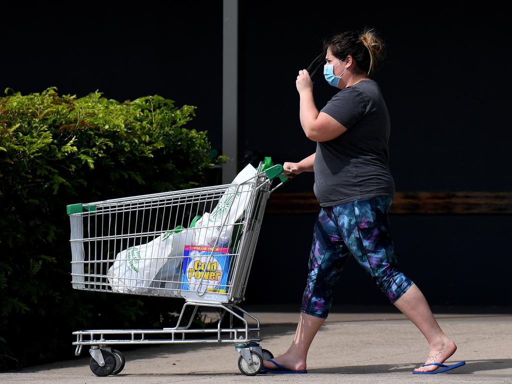 Some say Woolies and Cole’s trolleys, which are smaller in comparison, are easier to handle, while others still prefer Aldi’s bigger sized carts. Picture: Dan Peled/NCA NewsWire