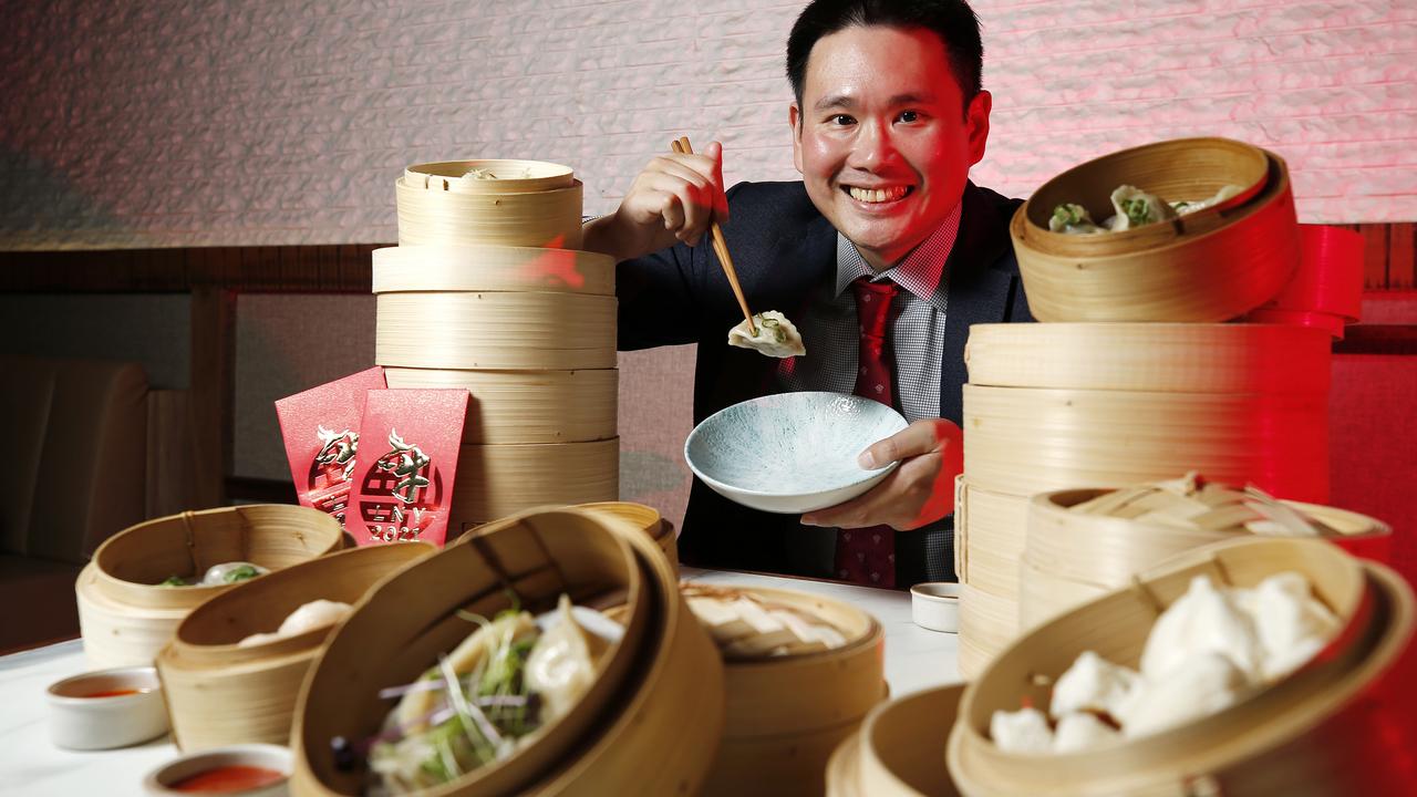 Michael Lai from Mei Wei Dumplings at Treasury Brisbane, Qld, getting ready for Chinese New Year. Picture: Josh Woning