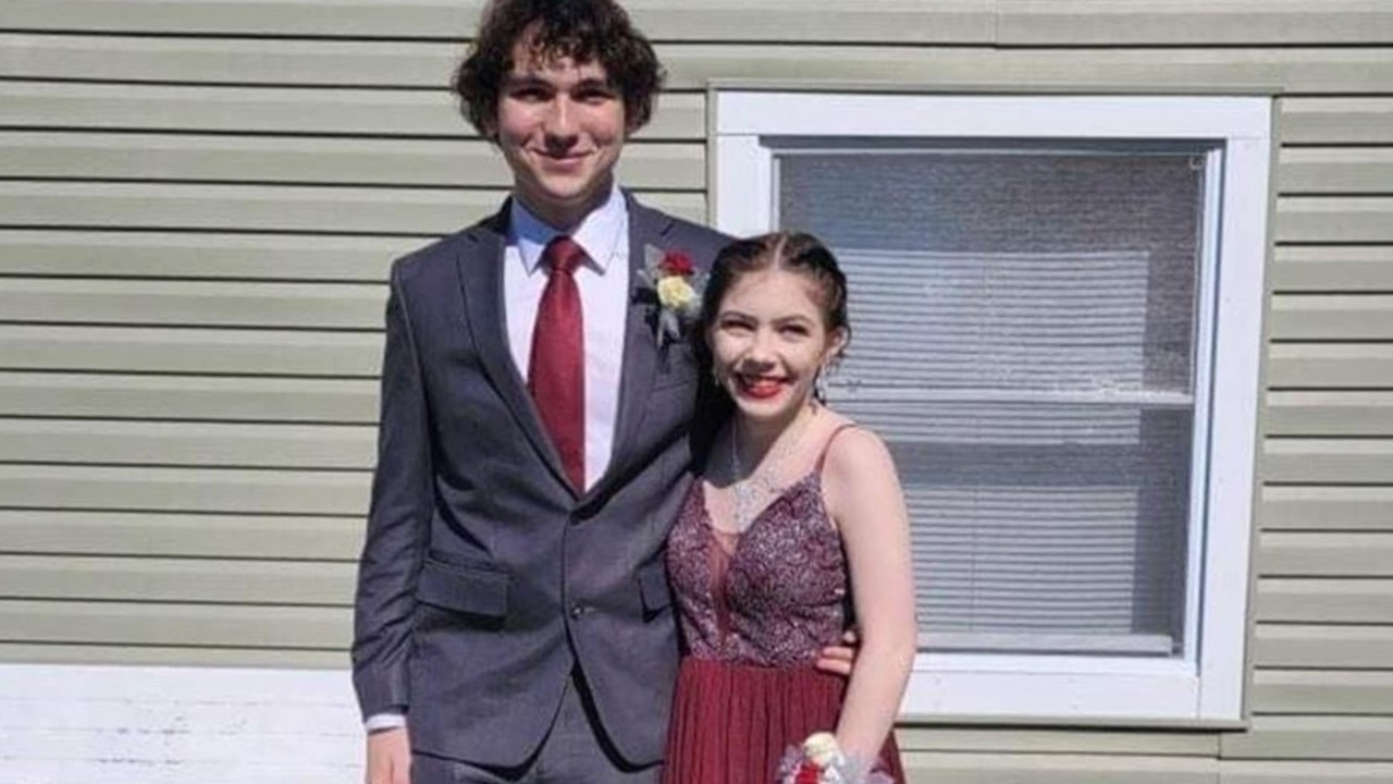 Lendon Byram and Kalen Hart, pictured at the home of Lendon’s aunt. Picture: Jody Conaway/Facebook