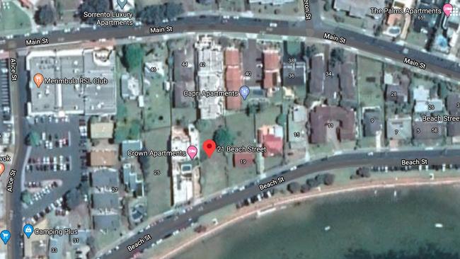 Footpaths provide pedestrian access to the town centre or facilities east of 21 Beach Street. Picture: Google Maps.