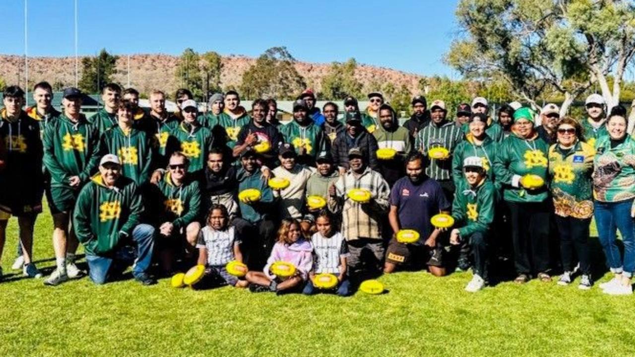 St Mary's players held a clinic with Papunya on their recent visit to Alice Springs.