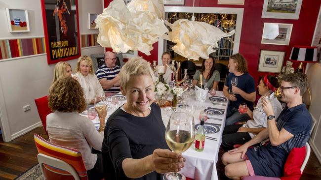 Bumbles Cafe is starting dinner parties for 10 on Saturday night. Bring your 10 friends, BYO grog and choose favourite three course meal. Owner Kate Madison serving wine. Picture: Jerad Williams