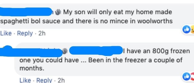 A mother of a son with a disability reaches out on Facebook to find his favourite food, while a stranger replies with an offer. Source: FACEBOOK.