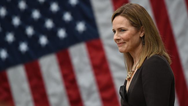 Supreme Court justice Amy Coney Barrett campaigned against abortion earlier in her career. Picture: AFP