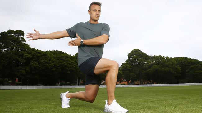 Matt Shirvington keeps fit at Mosman. Picture: John Appleyard