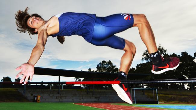 Jack Walsh recently won the high jump at the Australian Athletics Championships in Sydney. Picture: Rob Leeson.