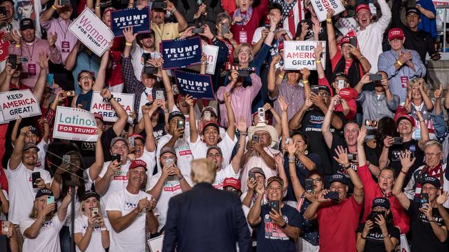 US President Donald Trump greets supporters at his Keep America Great rally in Rio Rancho, New Mexico earlier this week. Picture: AFP