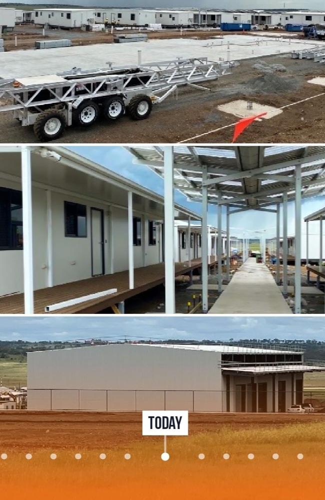 Images of a new quarantine facility being built in Queensland. Picture: @annataciamp/Instagram