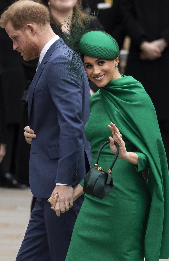 ‘Don’t like that type of behaviour.’ Harry and Meghan at their final royal appearance at Westminster Abbey in March. Picture: Getty Images