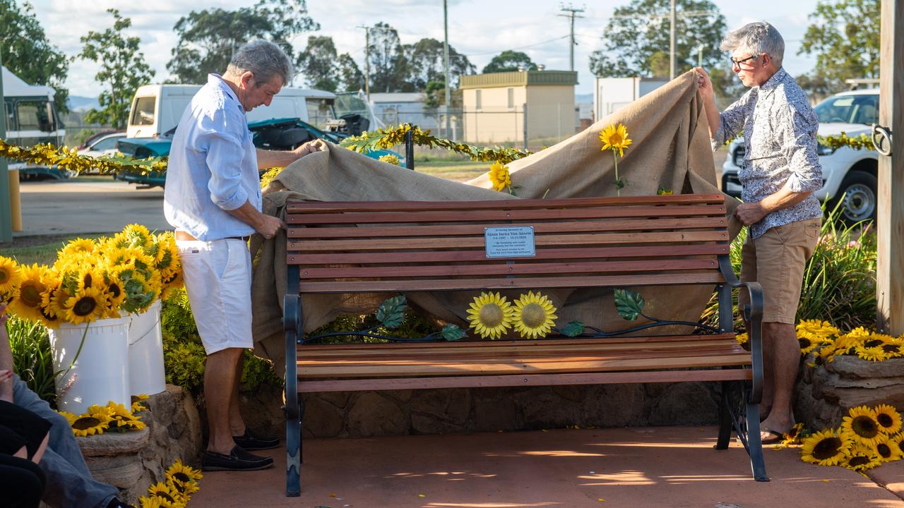 Forest Hill committee members unveiled the chair built in memory of Sjaan Van Ansem. Photo: Pixali Photography.