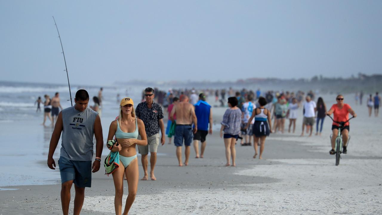 Some Florida officials however have described the return to beaches as ‘scary’ or ‘dumb’ Picture: Sam Greenwood/Getty Images