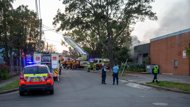 A Fire and Rescue NSW spokeswoman said 23 fire trucks and about 100 firefighters responded to the fire. Picture: Damian Hofmann