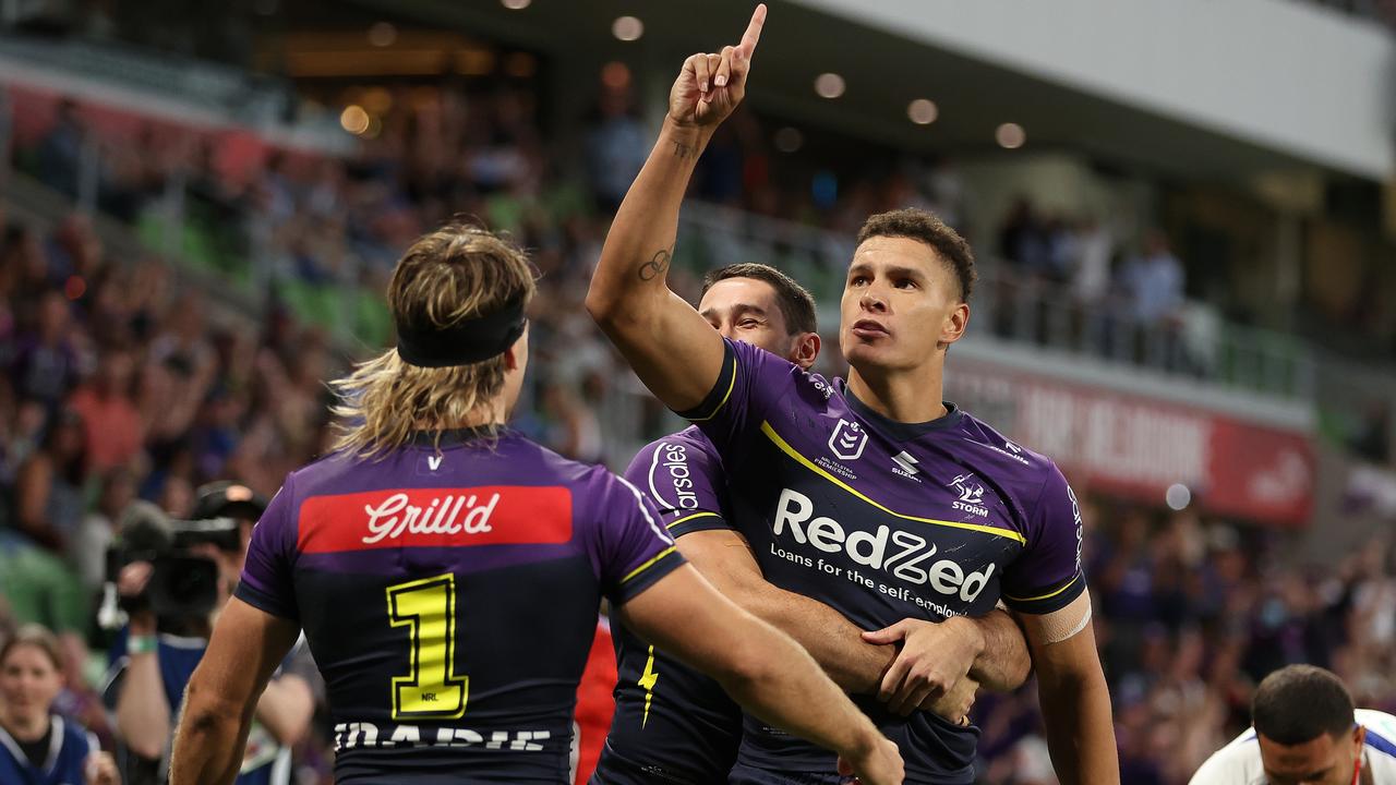 Will Warbrick has starred on the right wing for the Storm after making the switch from sevens. Picture: Robert Cianflone/Getty Images