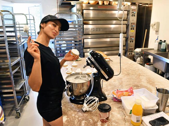 Diana Perez cooking up a storm inside Rick’s Bakehouse at Palmwoods. Picture: Patrick Woods.