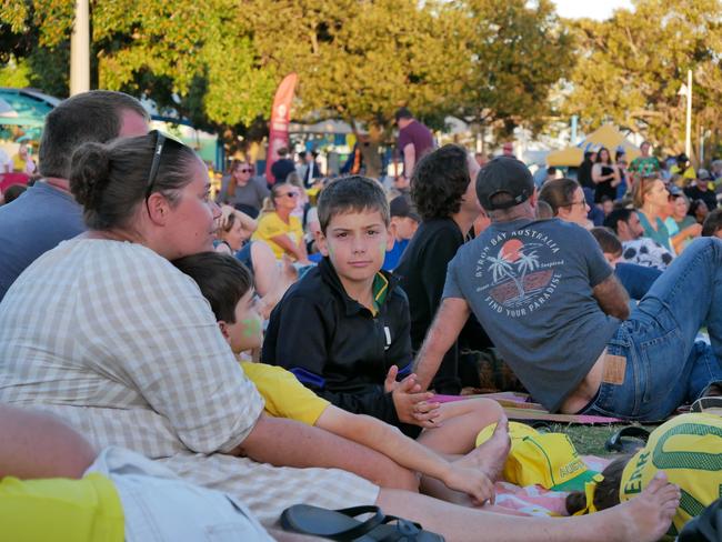 Fans watch Australia versus France in the quarter-finals of the FIFA Women's World Cup, at The Strand in Townsville on August 12, 2023. Picture: Blair Jackson