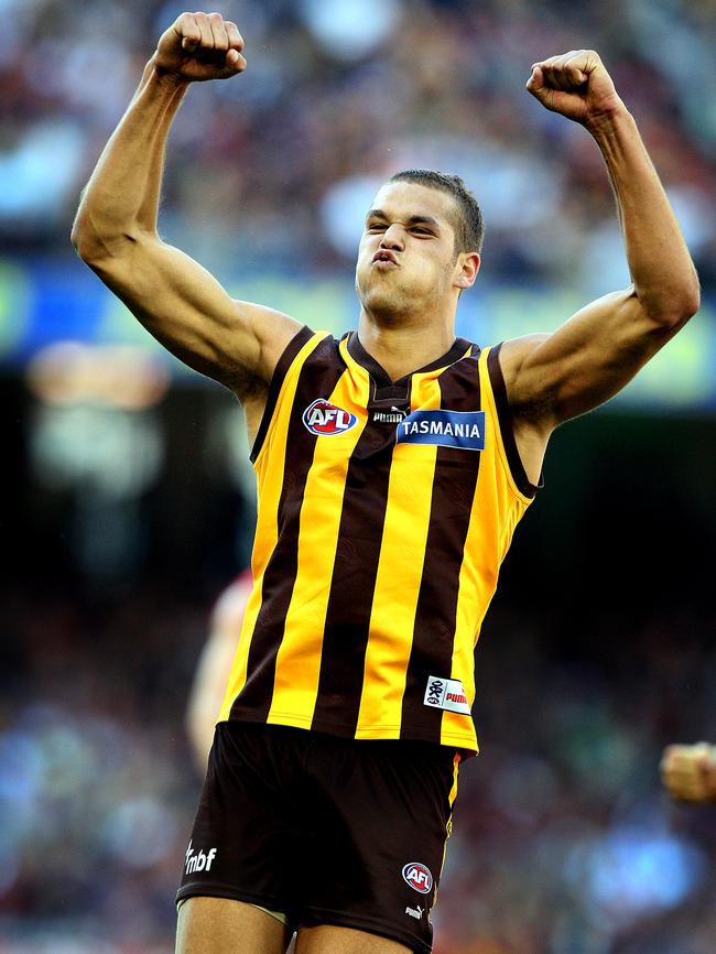 1st Elimination final. Hawthorn v Adelaide Crows. Telstra Dome. Lance Franklin kicks a second quarter goal.