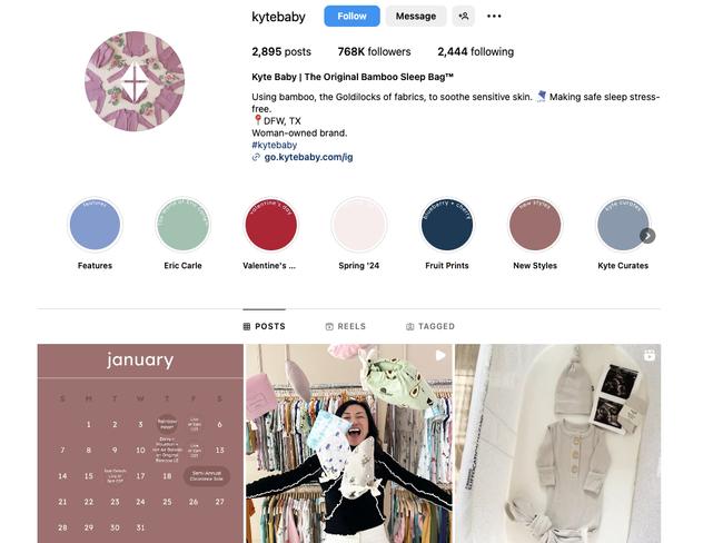 Kyte Baby is an incredibly popular baby clothes brand. Picture: Instagram.