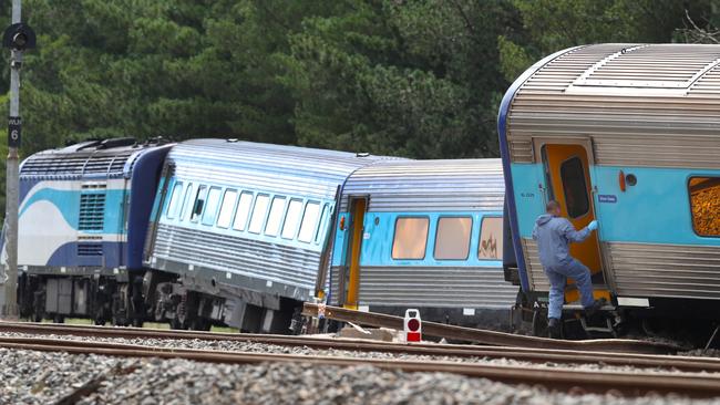 Passengers on-board Thursday’s fatal service claimed train staff handed out complaint cards moments before the derailment. Picture: AAP