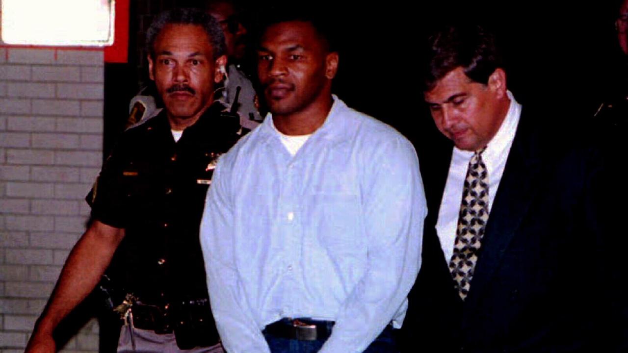 Tyson handcuffed for a sentencing hearing in 1994. Photo: AFP