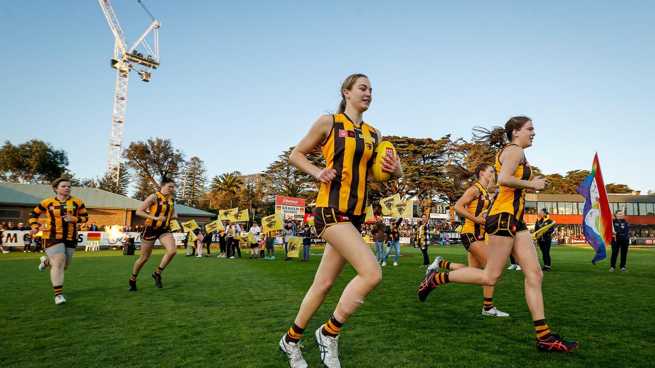 Hawthorn plays home games at SkyBus Stadium in Frankston, which has a capacity of 5000 people. Picture: Getty Images