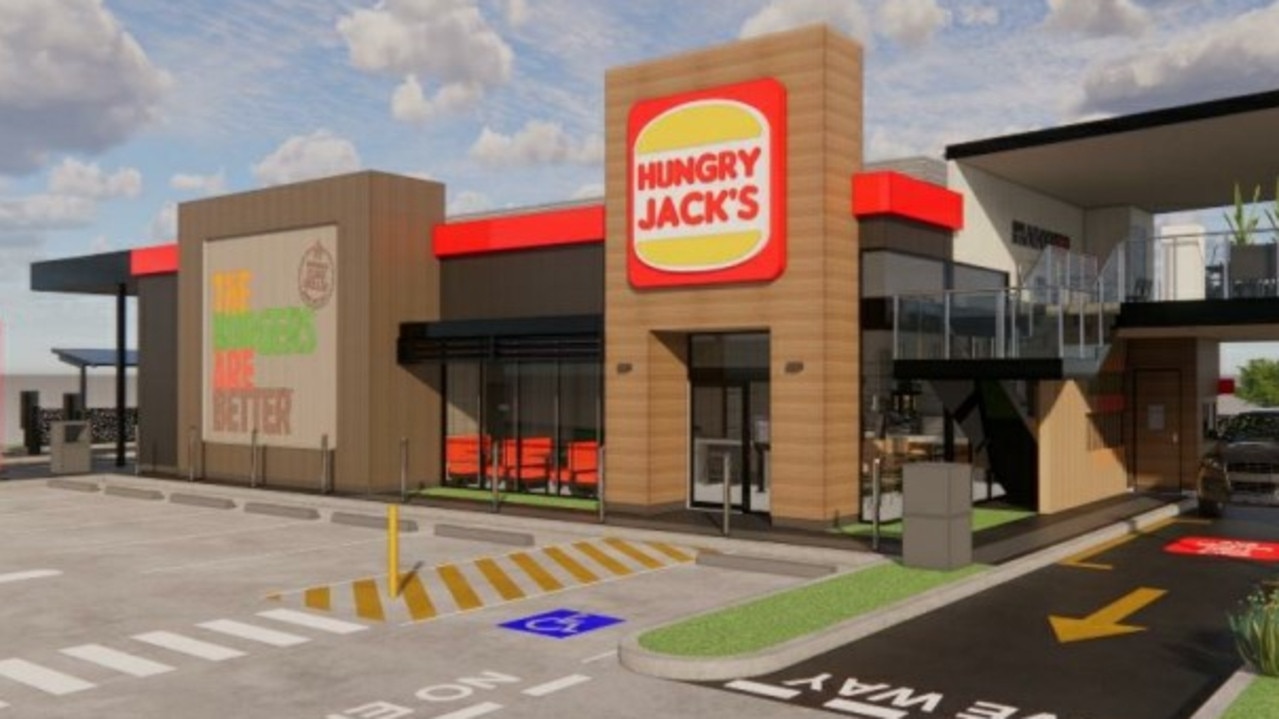 Design plans for a proposed new Hungry Jacks store along Superior Boulevard in Andergrove. Picture: Documents submitted to Mackay Regional Council