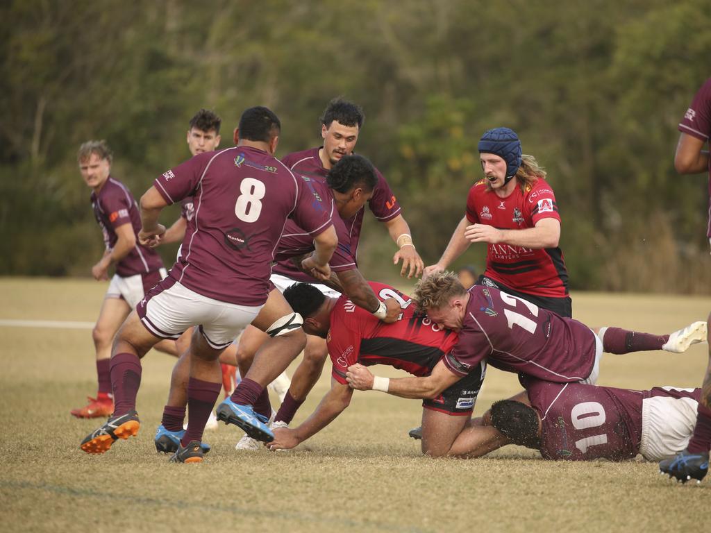 USE FOR NUMBER ONLY GCDRU major semi final between Colleges Knights and Nerang Bulls. Picture: Glenn Campbell