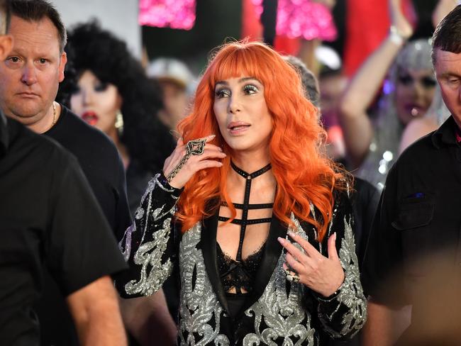 Singer Cher visits the Gay and Lesbian Mardi Gras parade. Picture: AAP Image/Joel Carrett