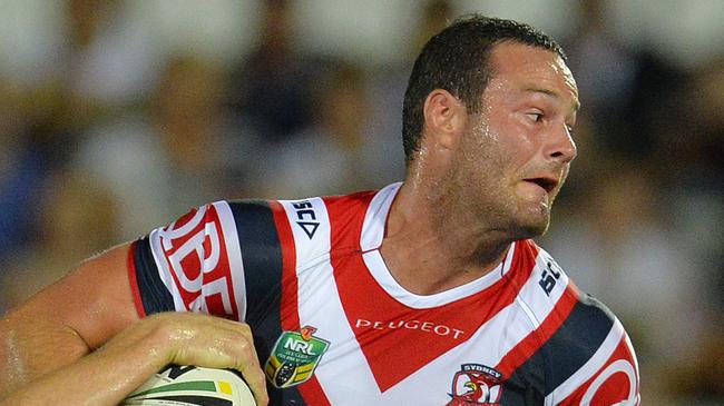 NRL Round 1 match between the North Queensland Cowboys and the Sydney Roosters at 1300Smiles Stadium, Townsville, Queensland. Cowboy's Gavin Cooper and Roosters' Boyd Cordner. Picture: Wesley Monts