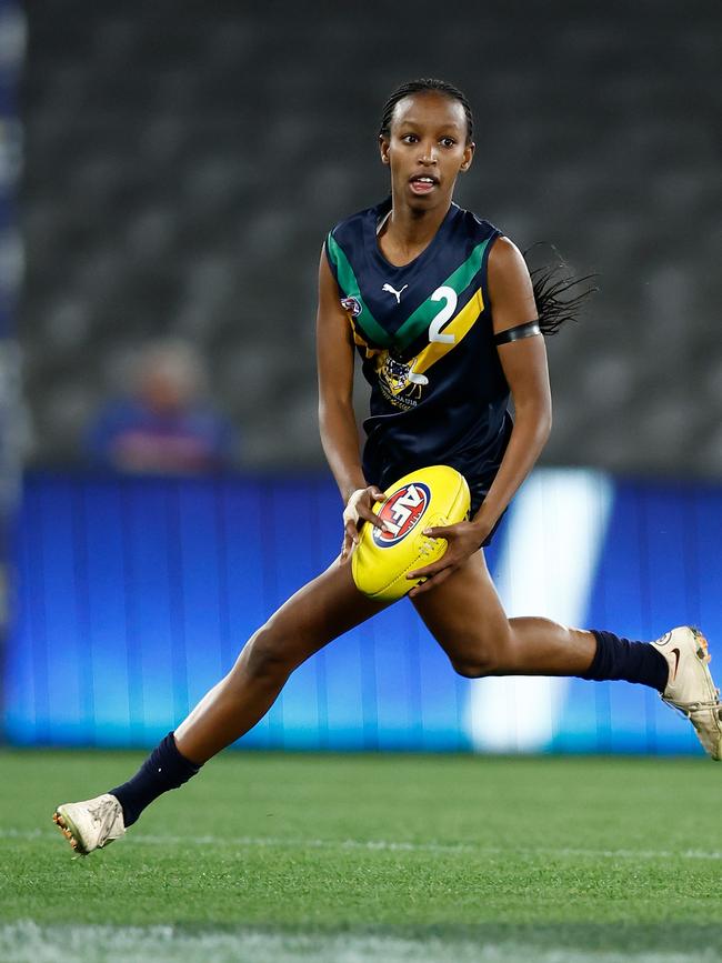 Elaine Grigg during her time with the AFLW academy. Picture: Michael Willson/AFL Photos via Getty Images