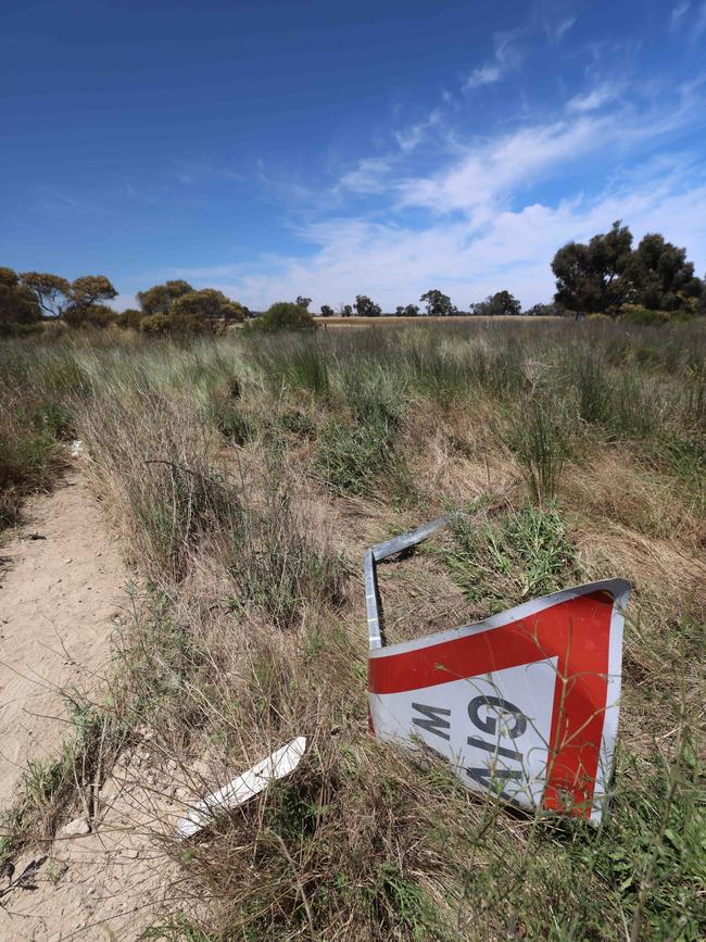 The scene of the double fatal on the Riddoch Highway, Willalooka. Picture: Russell Millard