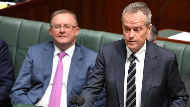 Anthony Albanese and Bill Shorten during Question Time yesterday. Picture: AAP.