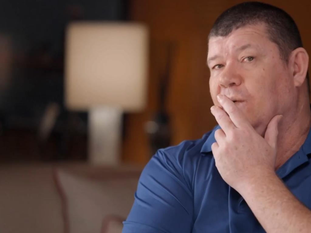 James Packer has made a fleeting visit to his $100m Sydney home. Picture: Channel 7,