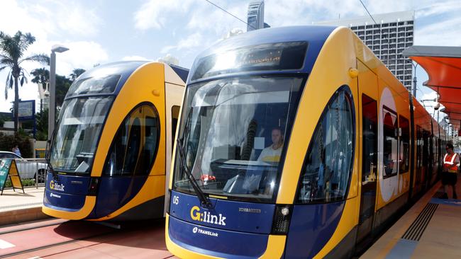 G-link trams at the Cypress Avenue station. Picture: Tim Marsden