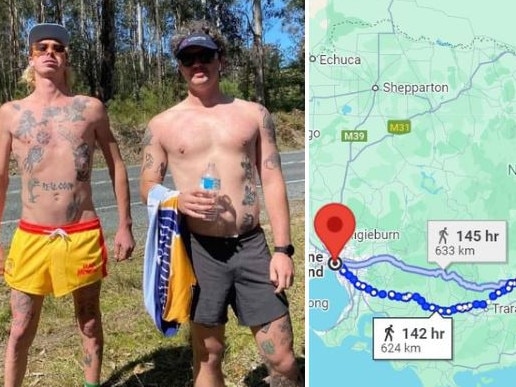 ‘Absolute legends’: Mates’ 600km charity run to footy final