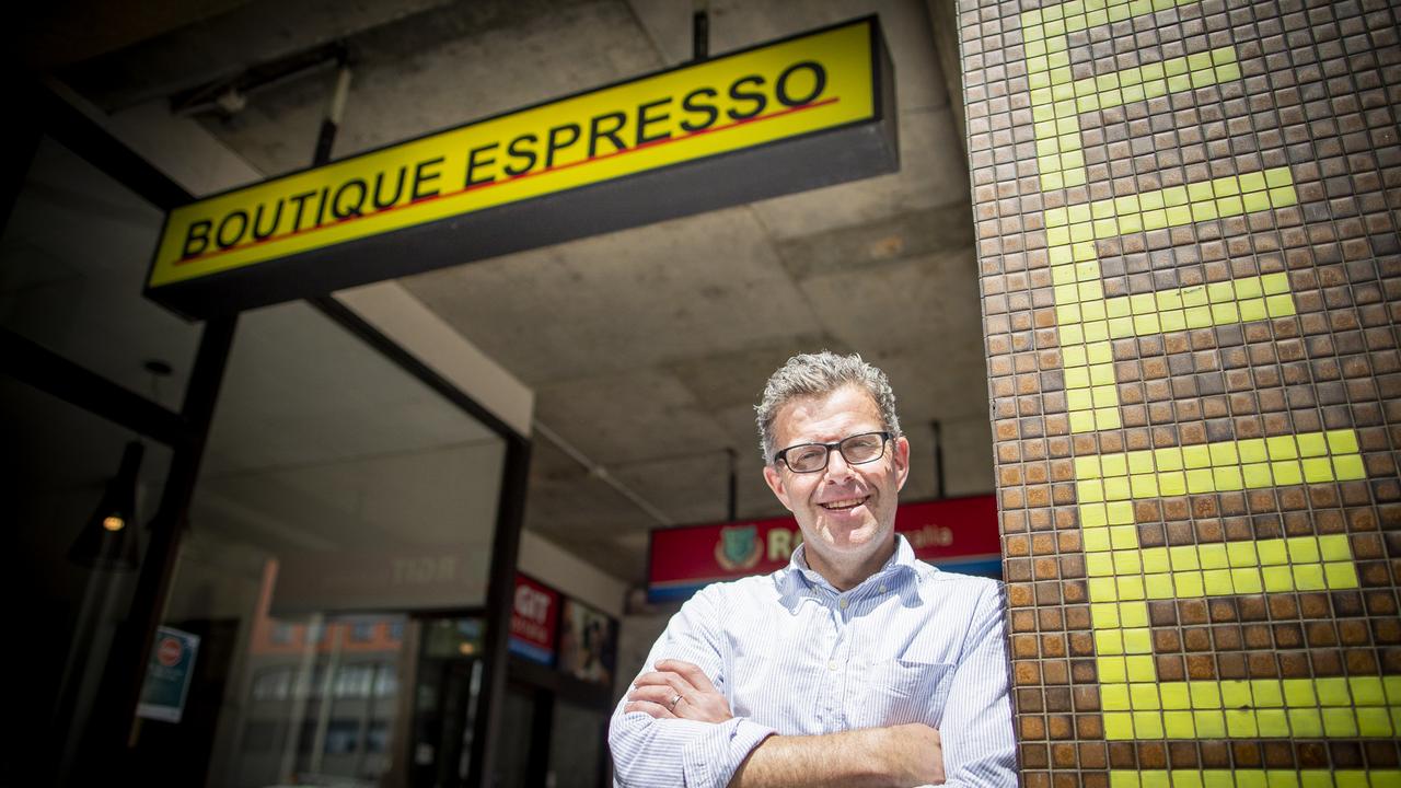 Anthony Cousins, owner of Boutique Espresso in 2020. The Hobart CBD cafe was broken into on Monday morning. Picture: RICHARD JUPE
