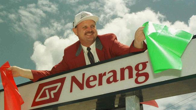 gold coast - Dec 11 1997 -   Stationmaster Doug Baillie ready for opening of Nerang railway station - railways qld headshot alone 35/Q/9931